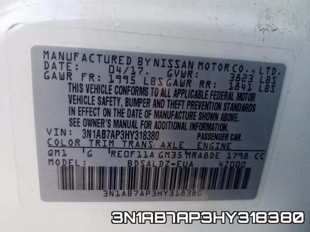 3N1AB7AP3HY318380 фото 2