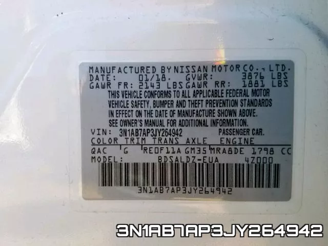 3N1AB7AP3JY264942 фото 2
