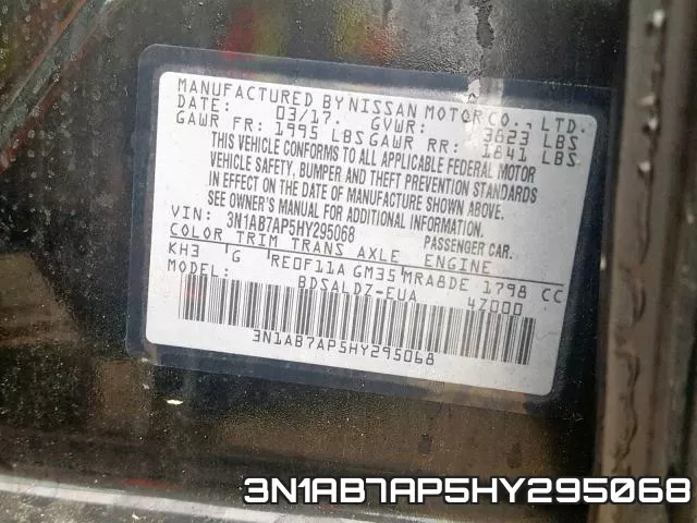3N1AB7AP5HY295068 фото 2
