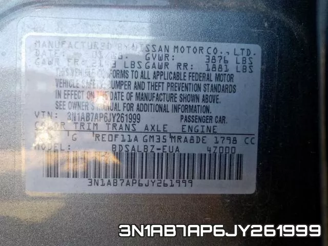 3N1AB7AP6JY261999 фото 2