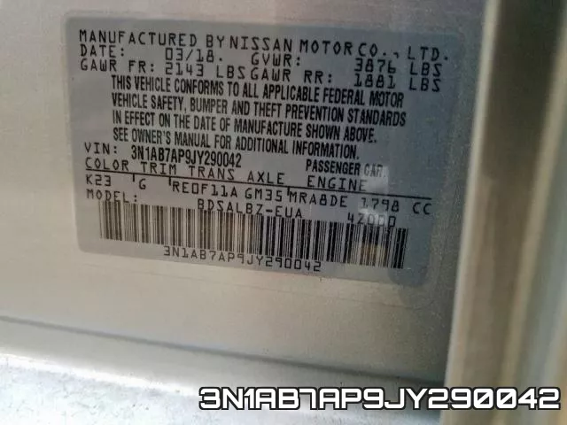 3N1AB7AP9JY290042 фото 2
