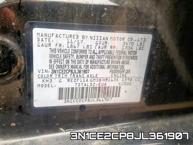 3N1CE2CP8JL361907 фото 2