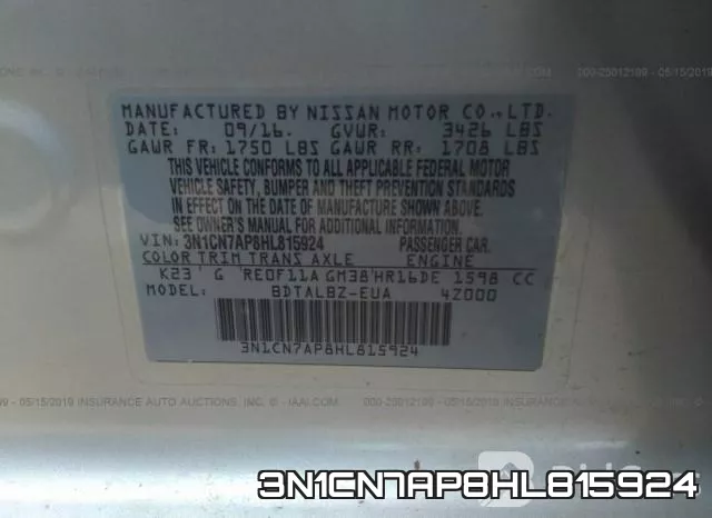 3N1CN7AP8HL815924 фото 10