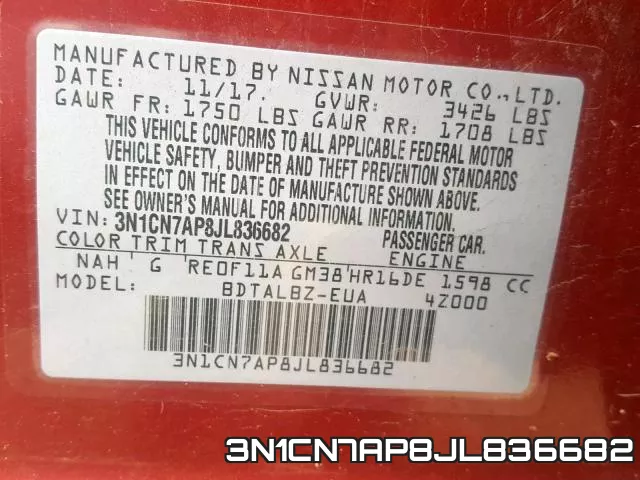 3N1CN7AP8JL836682 фото 2