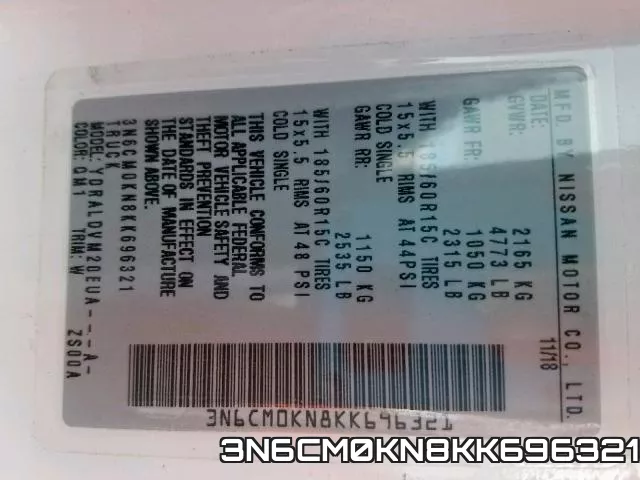 3N6CM0KN8KK696321 фото 2