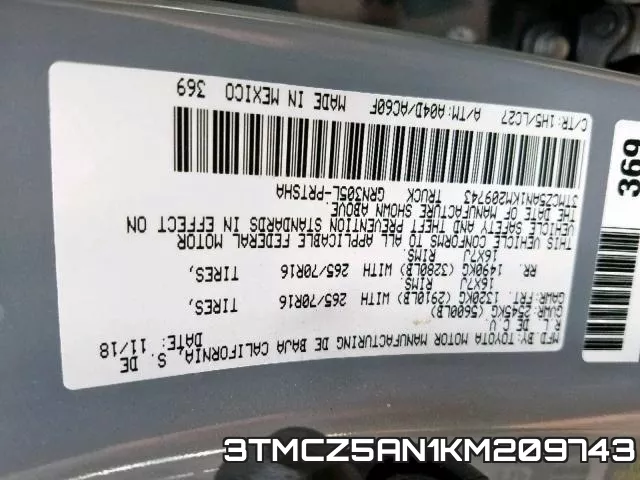 3TMCZ5AN1KM209743 фото 2