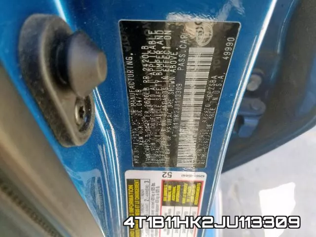 4T1B11HK2JU113309 фото 2