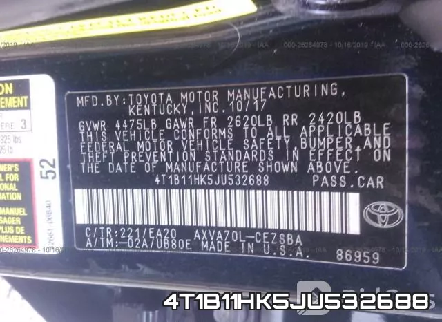 4T1B11HK5JU532688 фото 9