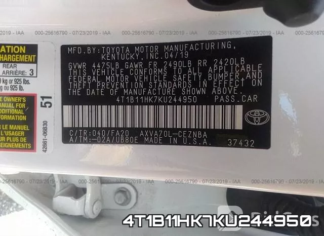 4T1B11HK7KU244950 фото 10