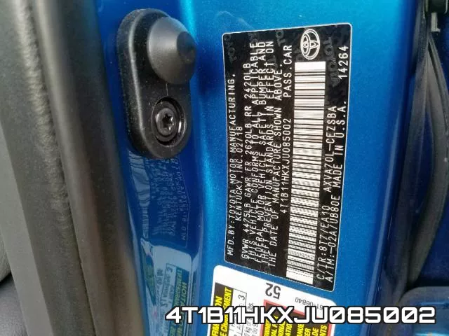 4T1B11HKXJU085002 фото 2