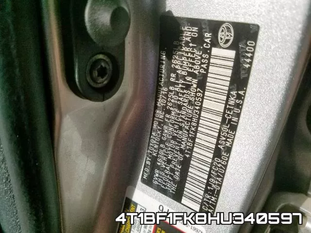 4T1BF1FK8HU340597 фото 2