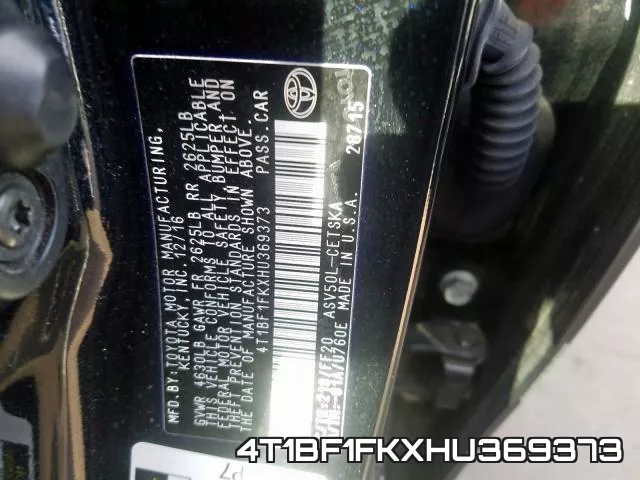 4T1BF1FKXHU369373 фото 2