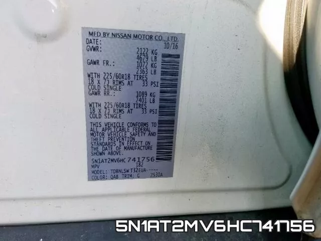5N1AT2MV6HC741756 фото 2