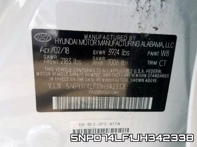 5NPD74LF1JH342338 фото 2