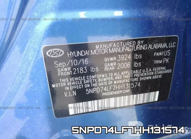 5NPD74LF7HH131574 фото 10