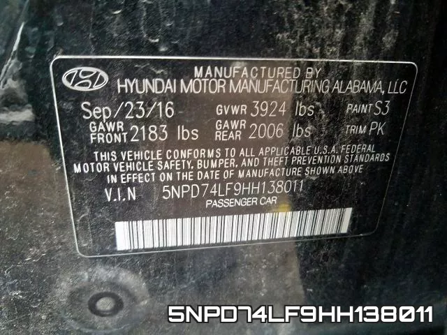 5NPD74LF9HH138011 фото 2