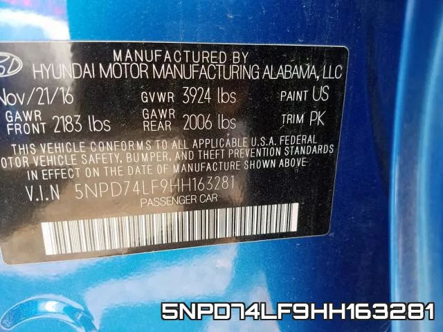 5NPD74LF9HH163281 фото 2