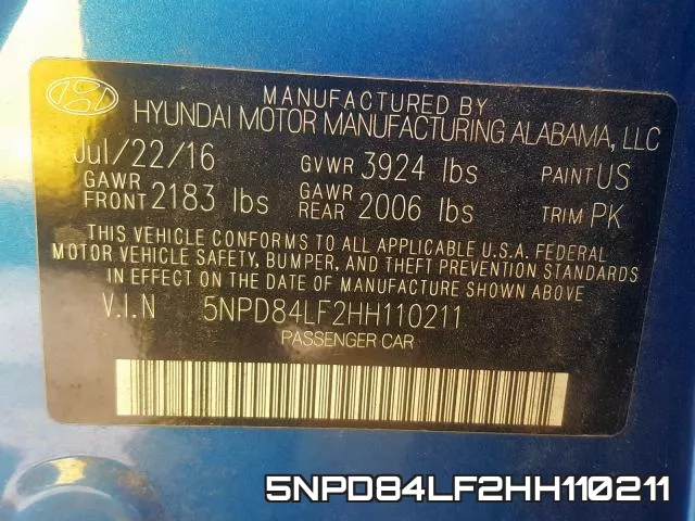 5NPD84LF2HH110211 фото 2