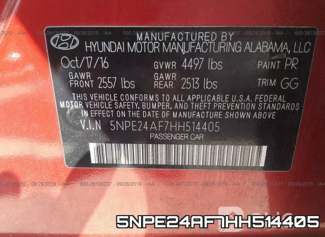 5NPE24AF7HH514405 фото 9