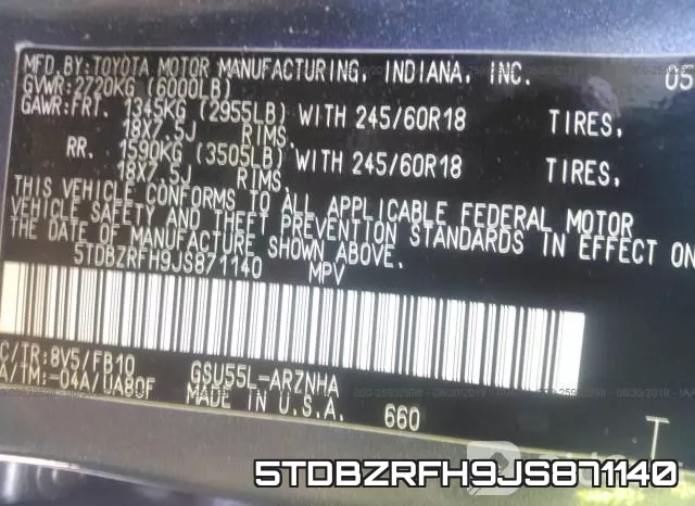5TDBZRFH9JS871140 фото 9