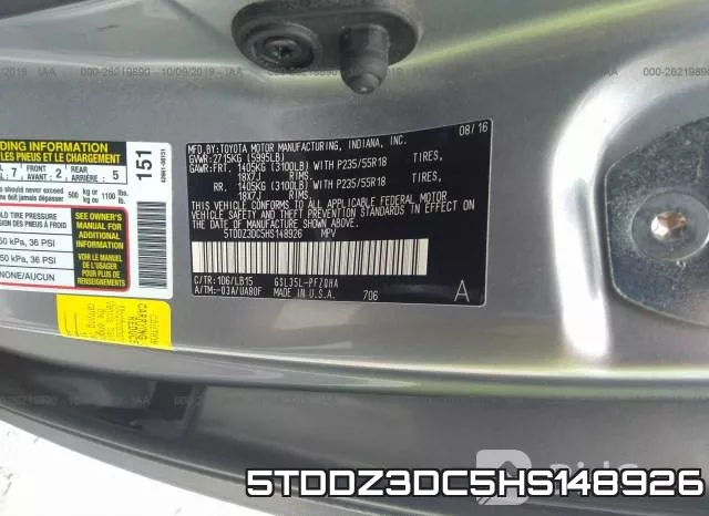 5TDDZ3DC5HS148926 фото 10