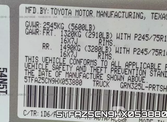 5TFAZ5CN9HX053880 фото 10