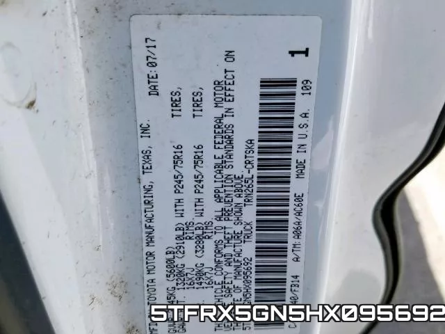 5TFRX5GN5HX095692 фото 2