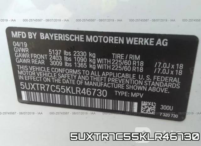 5UXTR7C55KLR46730 фото 10