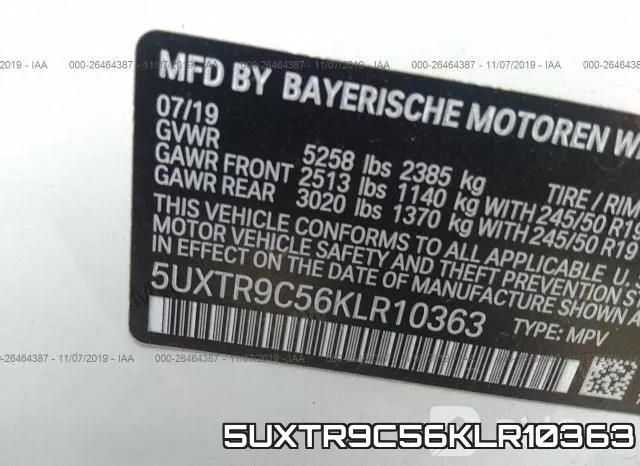 5UXTR9C56KLR10363 фото 10