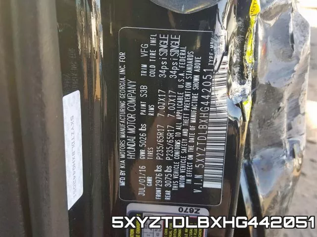 5XYZTDLBXHG442051 фото 2