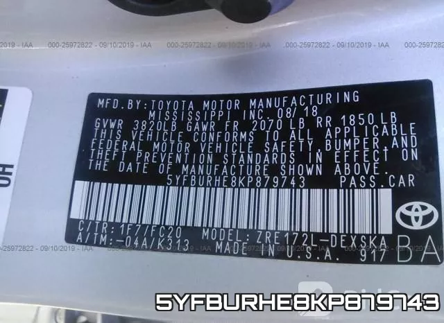 5YFBURHE8KP879743 фото 10