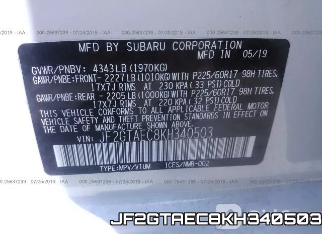 JF2GTAEC8KH340503 фото 10