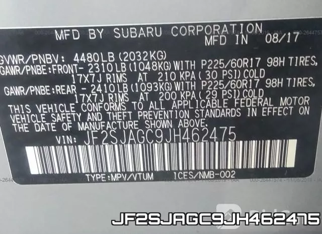 JF2SJAGC9JH462475 фото 10