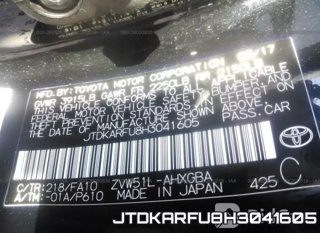 JTDKARFU8H3041605 фото 10