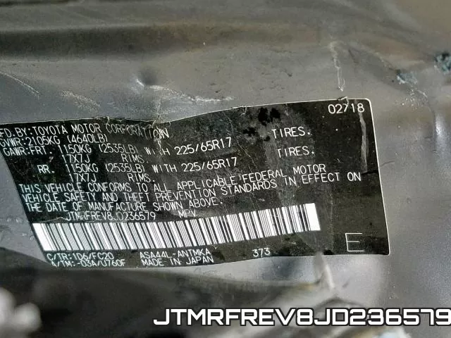 JTMRFREV8JD236579 фото 2