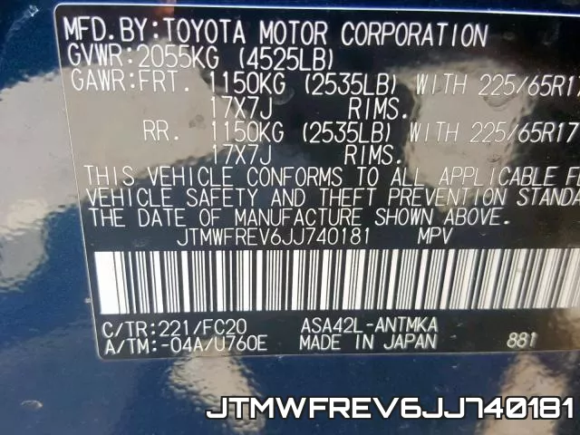 JTMWFREV6JJ740181 фото 2
