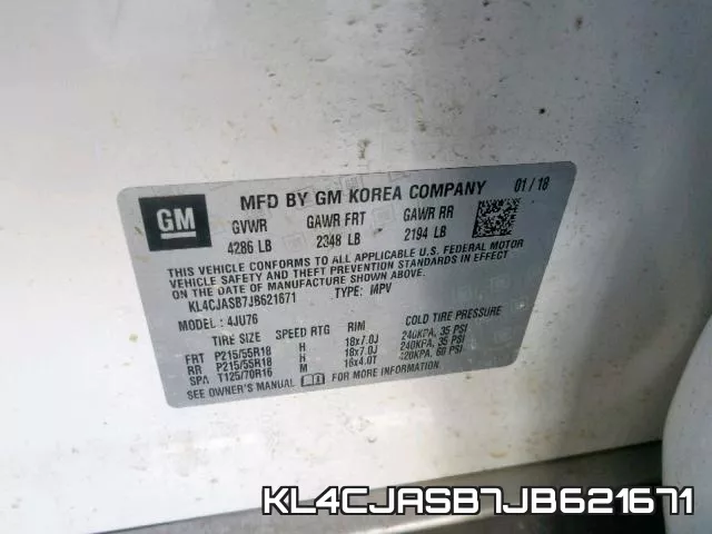 KL4CJASB7JB621671 фото 2