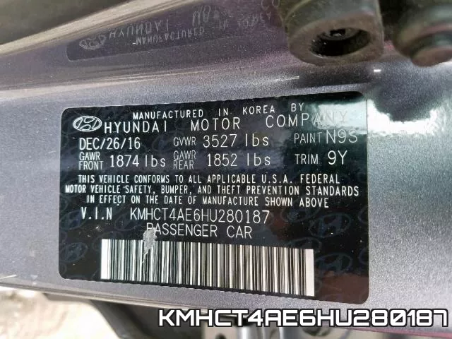 KMHCT4AE6HU280187 фото 2