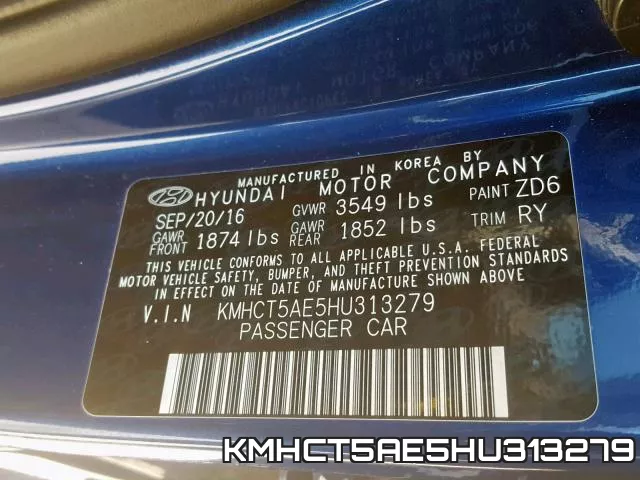 KMHCT5AE5HU313279 фото 2