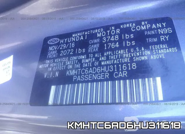 KMHTC6AD6HU311618 фото 9