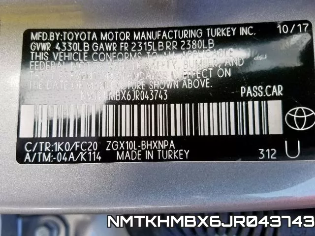 NMTKHMBX6JR043743 фото 2
