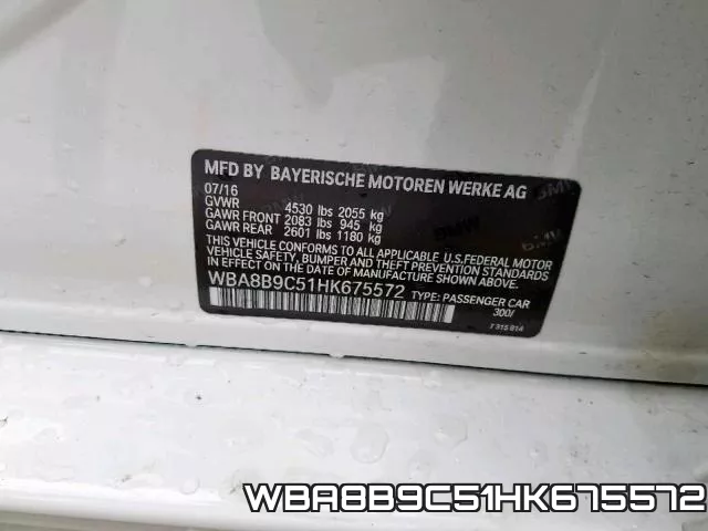 WBA8B9C51HK675572 фото 2