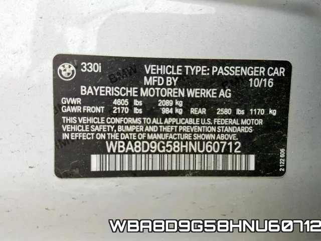 WBA8D9G58HNU60712 фото 2