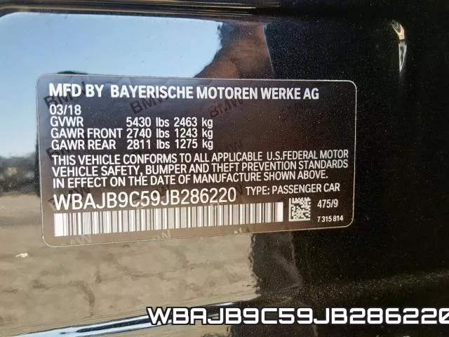WBAJB9C59JB286220 фото 2