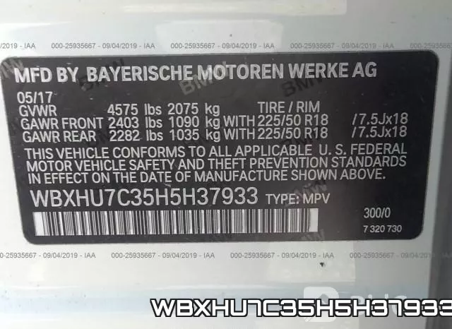 WBXHU7C35H5H37933 фото 7