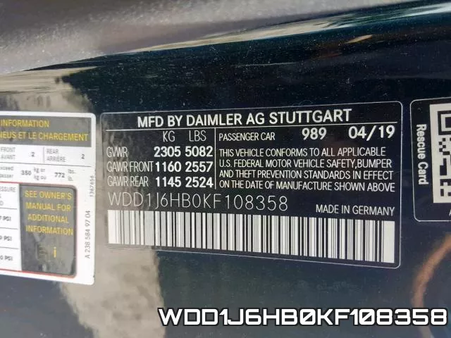 WDD1J6HB0KF108358 фото 2