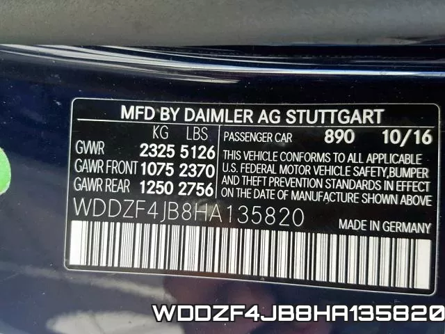 WDDZF4JB8HA135820 фото 2
