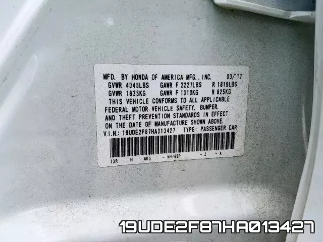 19UDE2F87HA013427 фото 2