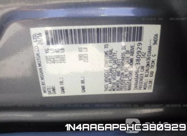 1N4AA6AP6HC380929 фото 10