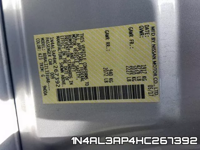 1N4AL3AP4HC267392 фото 2